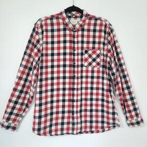 Frank & Oak Rue St-Viateur Long Sleeve Flannel Button-Down Shirt Size XL